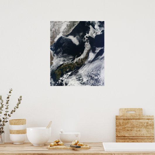 Poster Vue satellite du Japon (Cuisine)