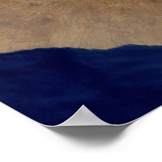 Poster Vue satellite du Mont Fogo (Coin)