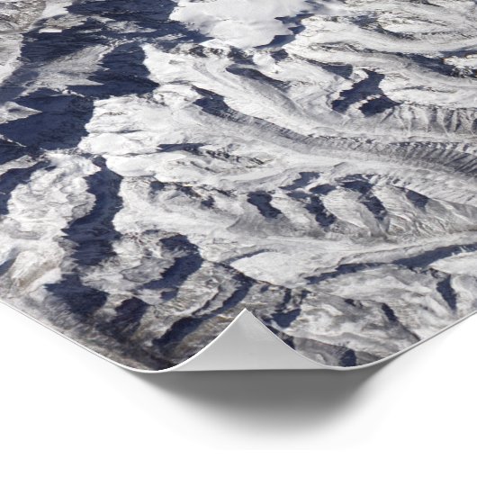 Poster Vue satellite d'un glacier himalayen (Coin)
