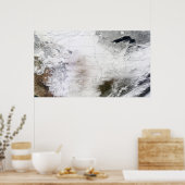 Poster Vue satellite d'une énorme tempête d'hiver au-dess (Cuisine)