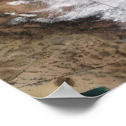 Poster Vue satellite d'une énorme tempête d'hiver au-dess (Coin)