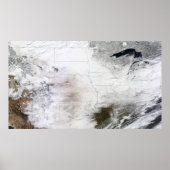 Poster Vue satellite d'une énorme tempête d'hiver au-dess (Devant)