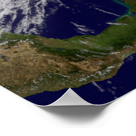 Poster Vue satellite d'une tempête d'hiver massive (Coin)