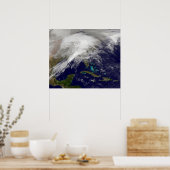 Poster Vue satellite d'une tempête d'hiver massive (Cuisine)