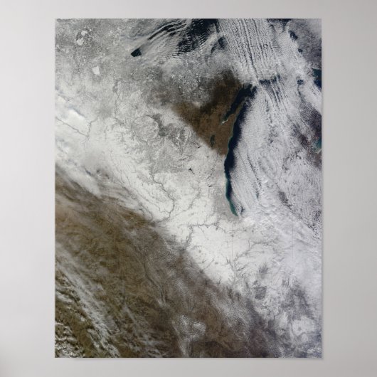 Poster Vue satellite sur la neige et le froid (Devant)