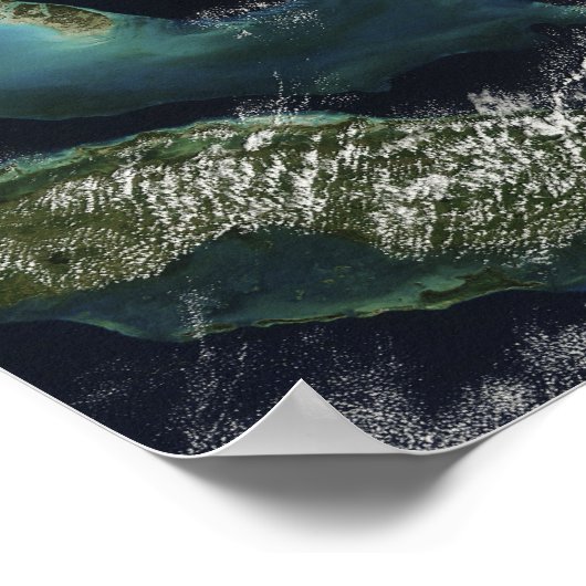 Poster Vue satellite sur les îles Bahama (Coin)