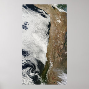 Poster Vue satellite sur les montagnes des Andes