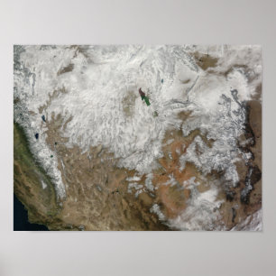 Poster Vue satellite sur l'ouest des États-Unis