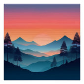 Poster Vue Serene Mountain Sunset (Devant)