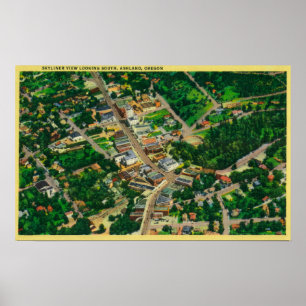 Poster Vue Skyliner en direction sud sur Ashland, OR