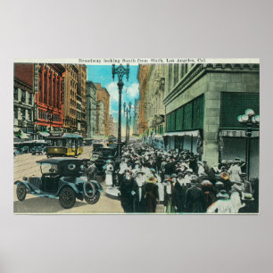Poster Vue sud de Broadway depuis la 6ème rue
