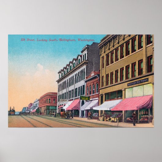 Poster Vue sud de Elk StreetBellingham, WA (Devant)