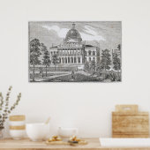 Poster Vue sud de la State House à Boston (Cuisine)