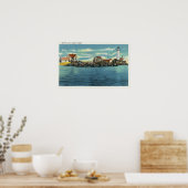 Poster Vue sur Boston Harbour et Boston Lighthouse (Cuisine)