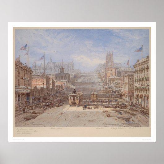 Poster Vue sur California Street de Montgomery(1325) (Devant)