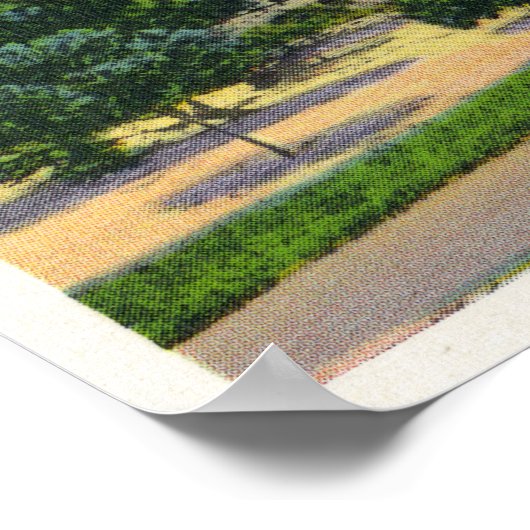 Poster Vue sur Coles Hill et Plymouth Rock Portico (Coin)