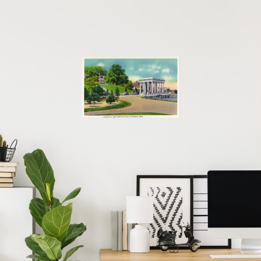 Poster Vue sur Coles Hill et Plymouth Rock Portico (Bureau à domicile)