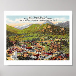 Poster Vue sur Estes Park Colorado Vintage