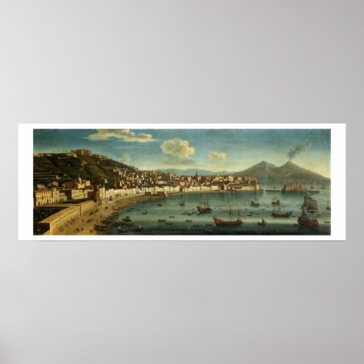 Poster Vue sur la baie de Naples depuis la baie de Chiaia (Devant)