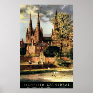 Poster Vue sur la cathédrale de Lichfield