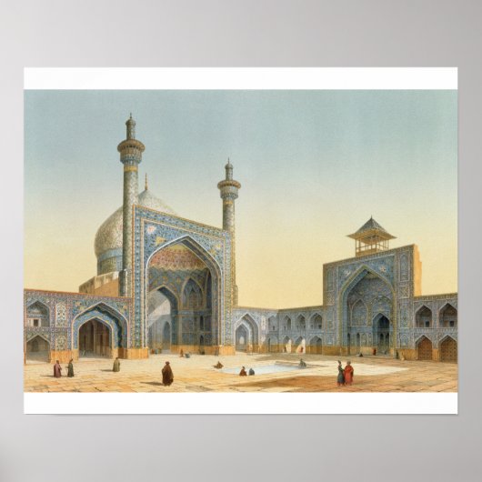 Poster Vue sur la cour du Mesdjid-i-Shah, Isfah (Devant)