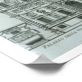 Poster Vue sur la façade de Villa Borghese, Rome (engrave (Coin)