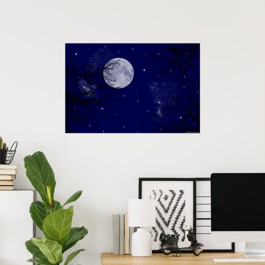 Poster Vue sur la lune (Bureau à domicile)