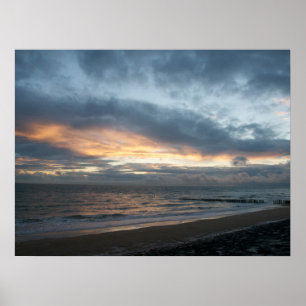 Poster Vue sur la mer - coucher de soleil