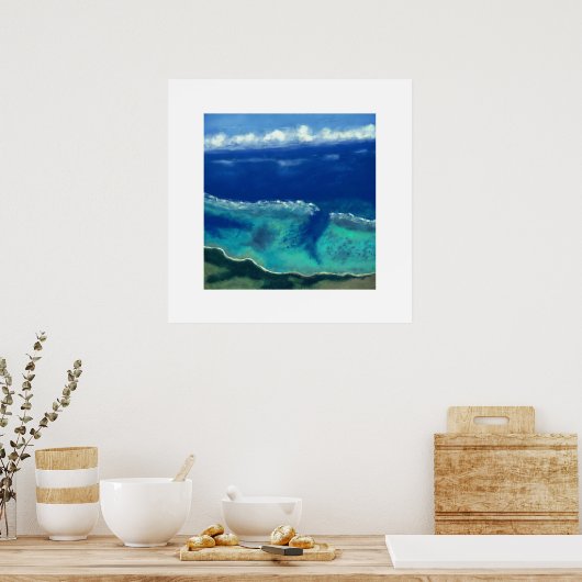 Poster Vue sur la mer d'Okinawa (Carré zen) (Cuisine)