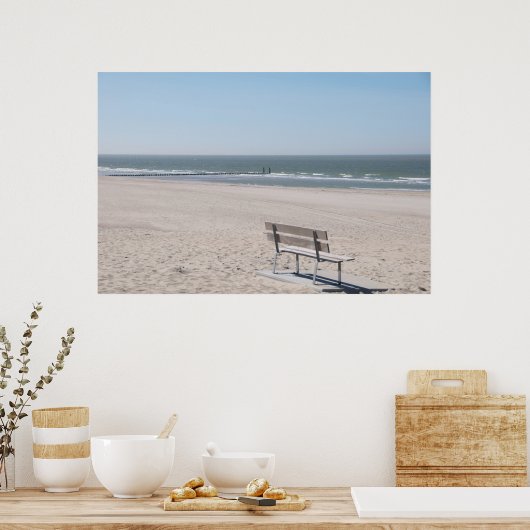 Poster Vue sur la mer - plage (Cuisine)