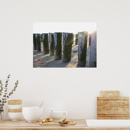 Poster Vue sur la mer - plage (Cuisine)