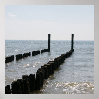Poster Vue sur la mer - salutations de la plage
