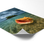 Poster Vue sur la mer tropicale et l'île (Coin)