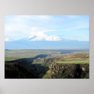Poster Vue sur la montagne Ararat du côté arménien