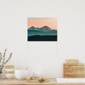 Poster Vue sur la montagne du coucher de soleil de Grainy (Cuisine)