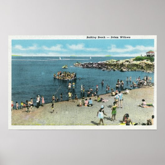 Poster Vue sur la plage de Salem Willows (Devant)
