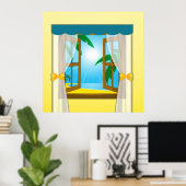 Poster Vue sur la plage d'été (Bureau à domicile)
