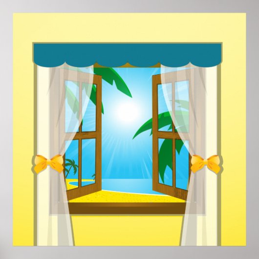 Poster Vue sur la plage d'été (Devant)