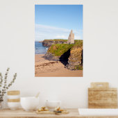 Poster vue sur la plage du château et les falaises de Bal (Cuisine)