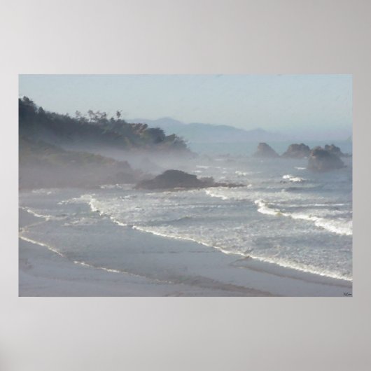 Poster Vue sur la plage Ecola (Devant)