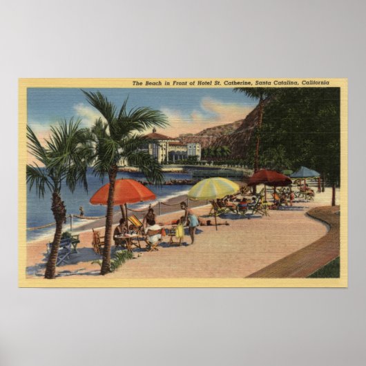 Poster Vue sur la plage en face de l'hôtel St. Catherine (Devant)