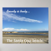 Poster Vue sur la plage sur la Père Noël Cruz Boardwalk (Devant)
