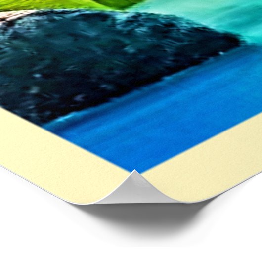 Poster Vue sur la plage Tropical Sunset Paradise (Coin)