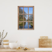 Poster Vue sur la rivière à partir d'une fenêtre (Cuisine)
