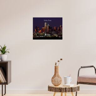 Poster vue sur la skyline de Dallas, Texas,