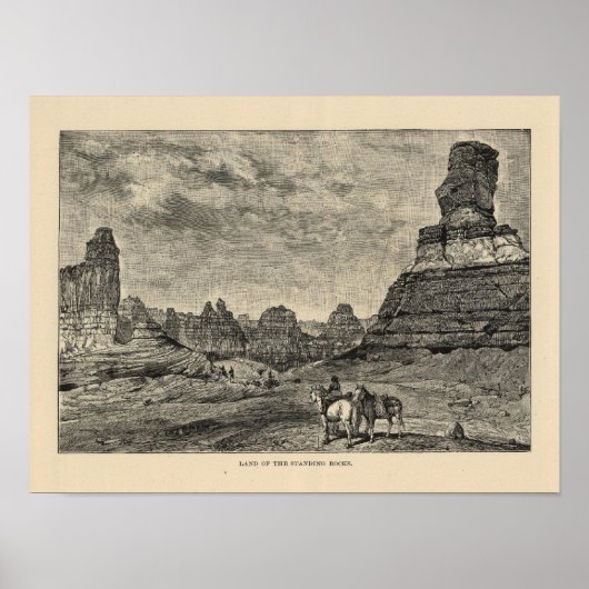 Poster Vue sur la terre des rochers permanents (Devant)