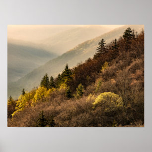 Poster Vue sur la vallée d'Oconaluftee Caroline du Nord