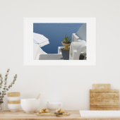 Poster Vue sur la villa de Santorin (Cuisine)