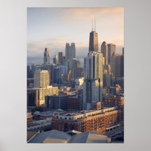 Poster Vue sur la ville avec une lumière fantastique