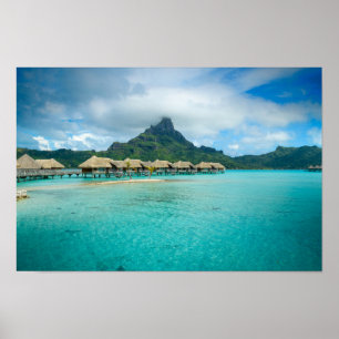 Poster Vue sur l'affiche d'île de Bora Bora
